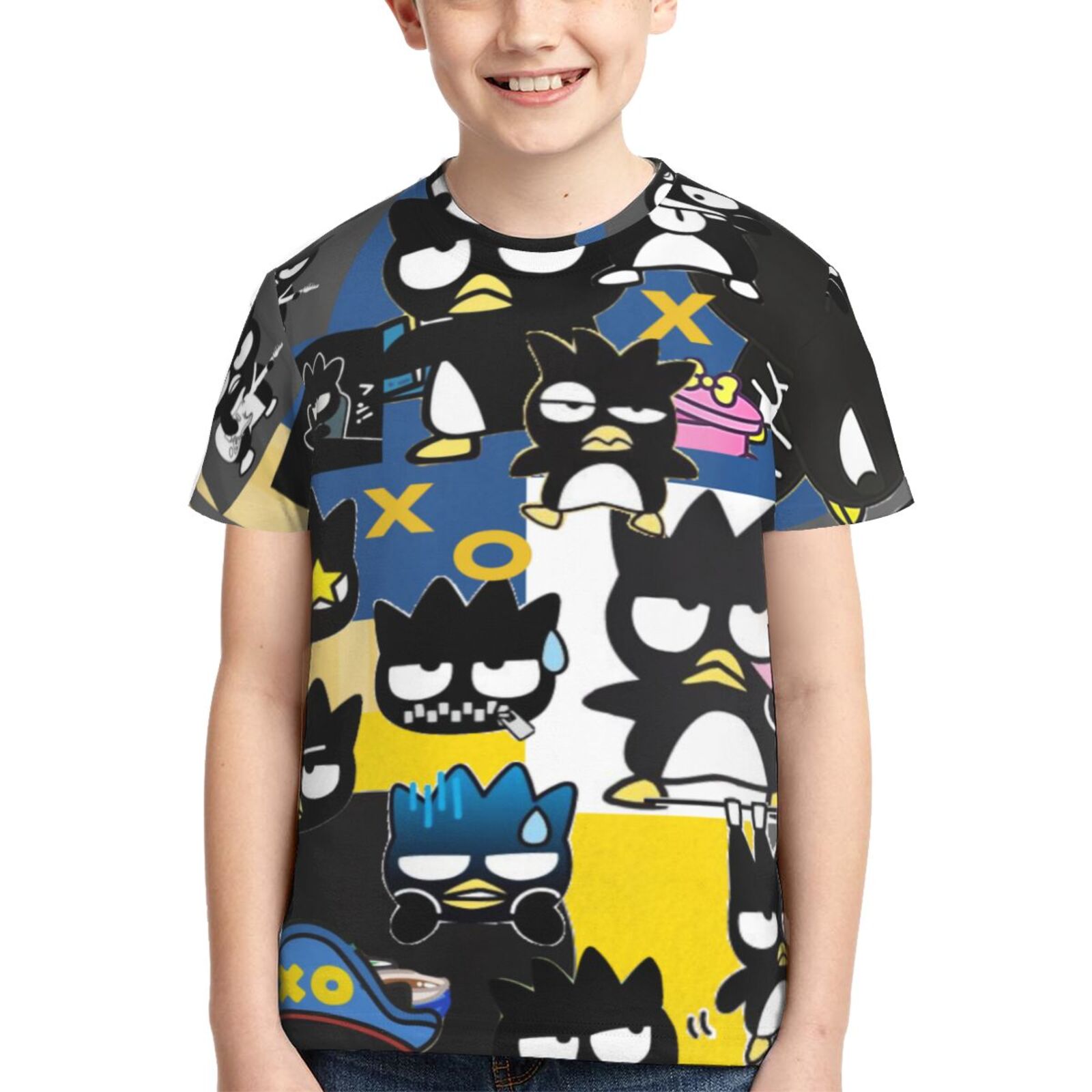 Kids Badtz Maru Shirts 3D Printing Cartoon T Shirt Casual Top Summer Short Sleeve Novelty Tee for Boys Girls